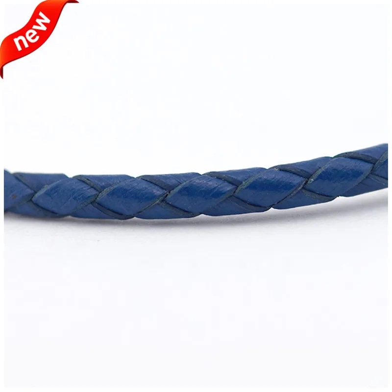 Женский кожаный браслет темно-синего цвета подходит для оригинальных шармов и