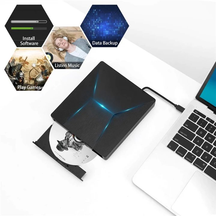YAHEY USB 3,0 type C Внешний привод CD/DVD RW горелки оптический писатель плеер для Apple Mac book Pro Air ноутбука Windows диски