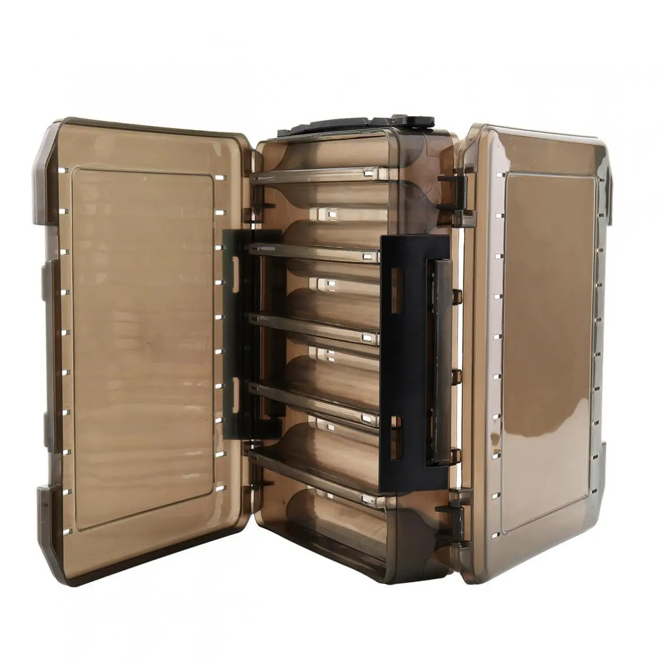 

20 x 17 x 4.5cm Double Side Translucent Thickening 10 Compartments Fishing Lure Box for Bait Lures Storage Case with Handle