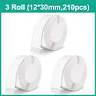 3 рулона 12*30 мм Niimbot D11 наклейка Водонепроницаемая самоклеящаяся термобумага для печати этикеток для беспроводного принтера для печати этикеток Niimbot D11