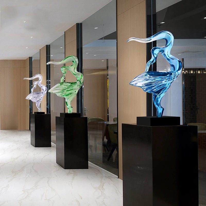 72 см прозрачная зеленая синяя Летающая абстрактная Статуэтка Современная