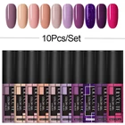 Набор гель-лаков для ногтей LILYCUTE, 810 шт., гибридные Лаки, полуперманентный, базовое и топовое покрытие для светодиодной подсветки, Гель-лак для нейл-арта комплектов