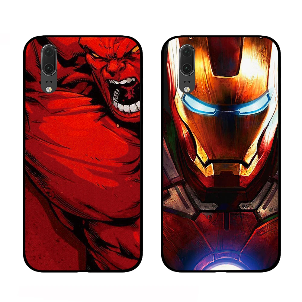 Ironman и Hulk Marvel Comic черный чехол для телефона huawei P30 P20 mate 10 20 Pro Lite Nova 3 4 3i чехол