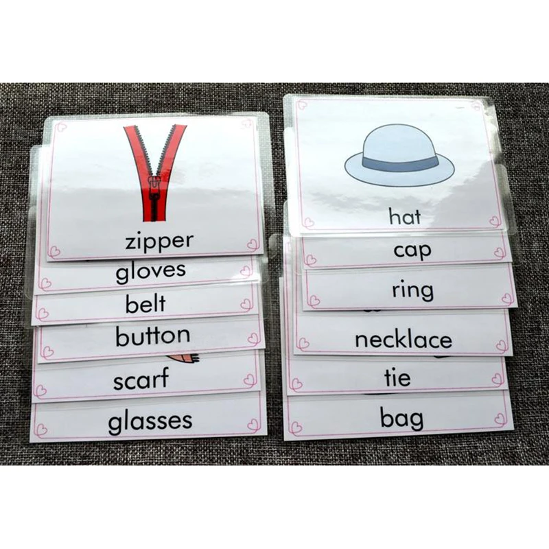 32 шт. флеш-карты на английском языке для детской одежды аксессуары обуви Детские