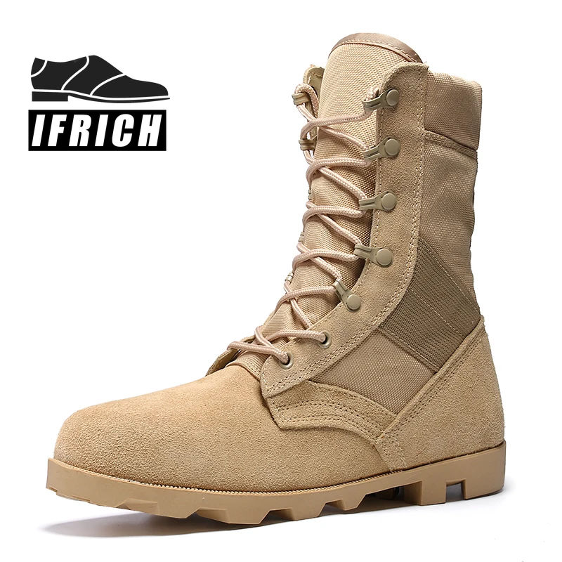 

Spring/Autumn Military Boots For Men Black Army Combat Boots Man Anti Slip Outdoor Desert Boots Mens Fashion Male Tactical Shoe