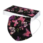 Маска для лица, одноразовая, трехслойная, с принтом бабочек, 10 шт.