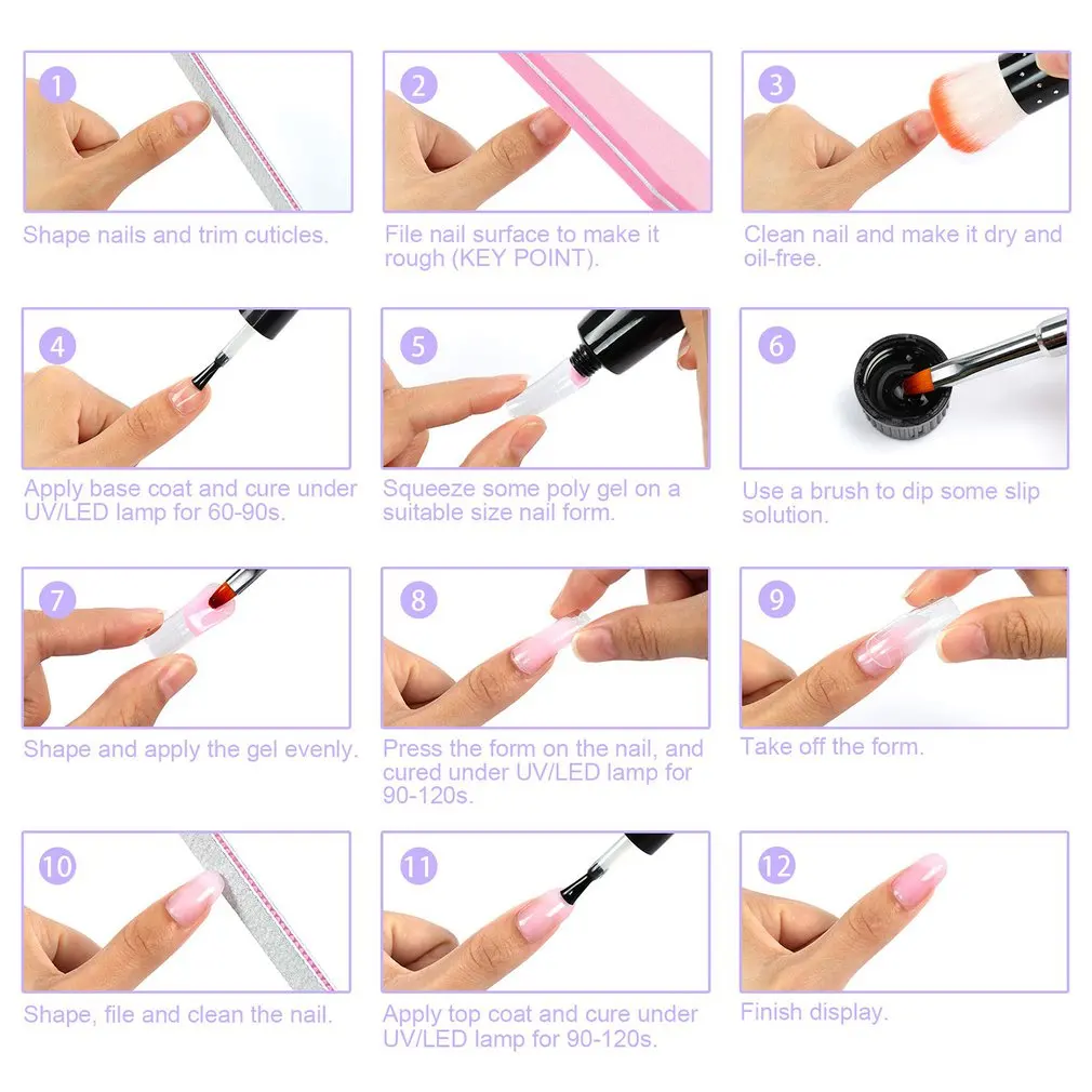 

Gel Nail Set Polish Pine Nail Polish Kit For Manicure Tools 48W UV LED Nail Lamp Light For All Nail DIY Art Painting