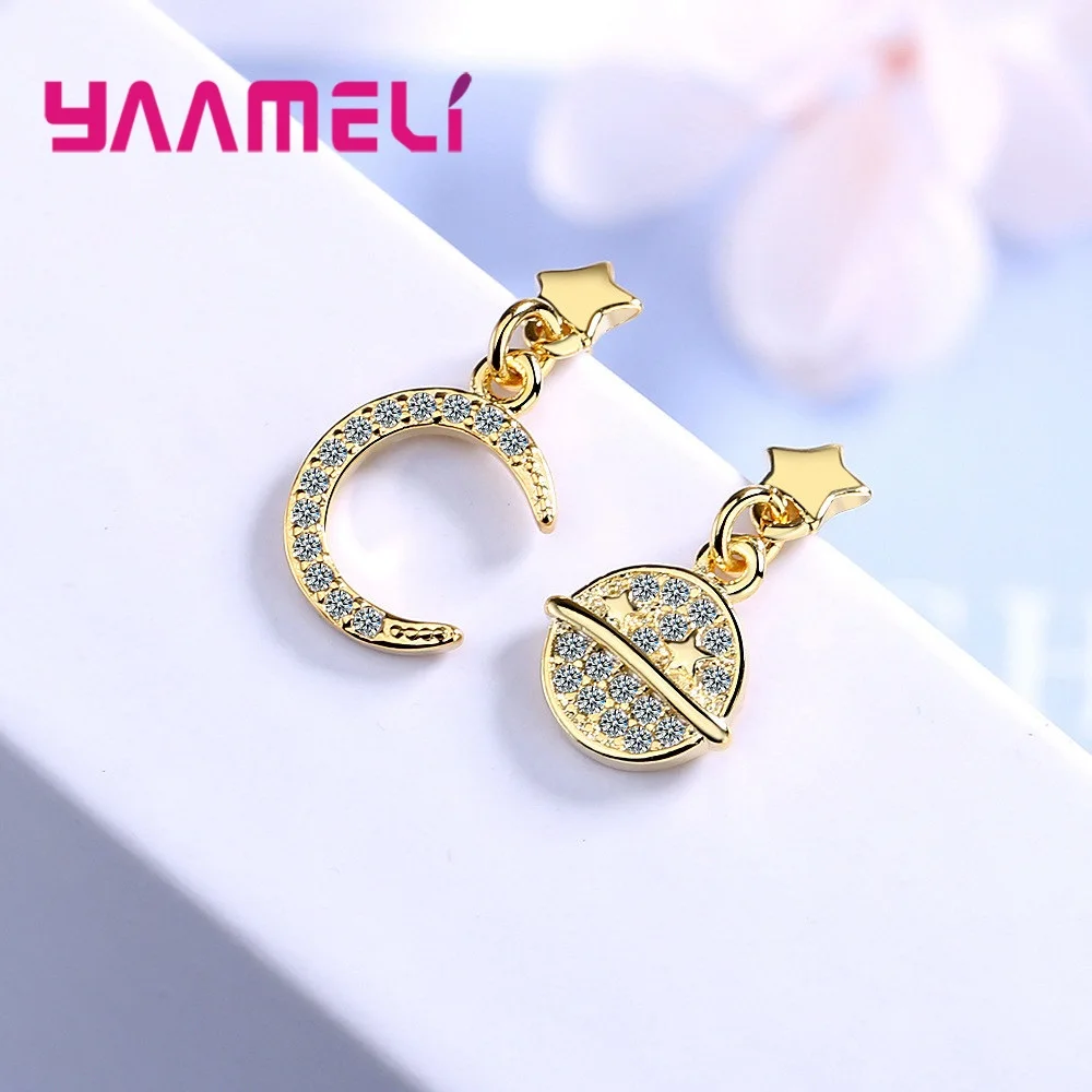 Новая мода высокое качество золото серебро AAA циркон серьги-гвоздики из