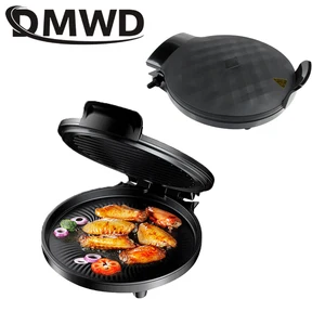 dmwd multifunction electric crepe maker double plates heating steak frying pan bbq grill skillet pancake pizza baking machine eu free global shipping