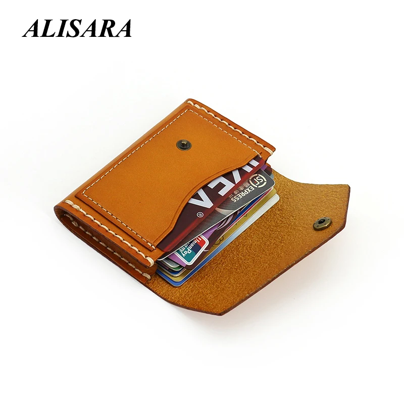 

Japanese original innovation vegetable tanned cowhide women's card holder leather retro business card holder manual driver's