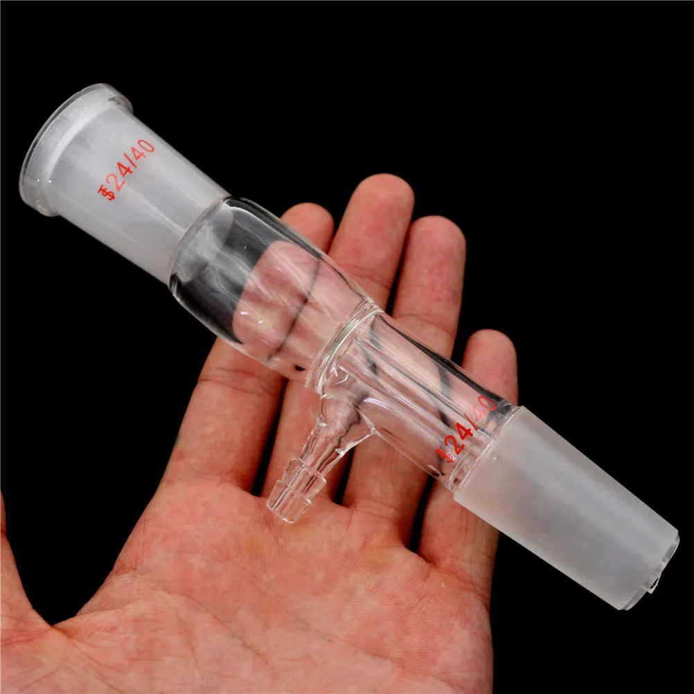 

HOT 1Pcs 24/40,Glass Straight Tube Vacuum Take-off Adapter,Gas Inlet Adapter Lab Glassware Laboratory Tools