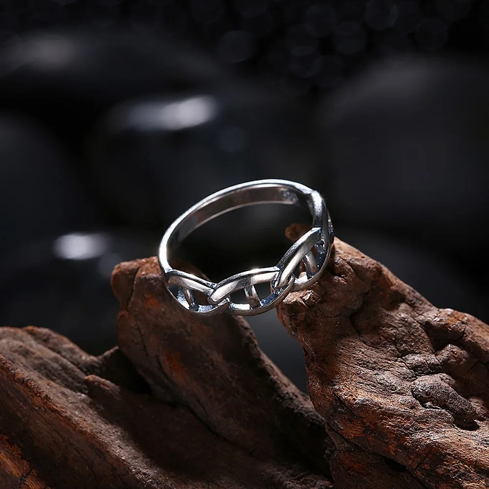 

GOMAYA Antique Silver Plated Women Classic Trendy Love Design Love Ring Fit Festival Party Fashion Jewelry Simple New Arrival