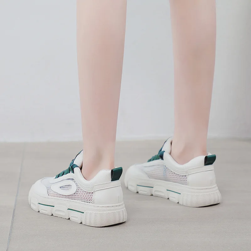 Сетчатая спортивная обувь для женщин новинка 2020 года Летние кеды белые туфли