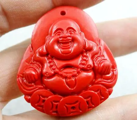 Подвеска из натуральной глины с бирюзой подвеска китайского Красного циннабара