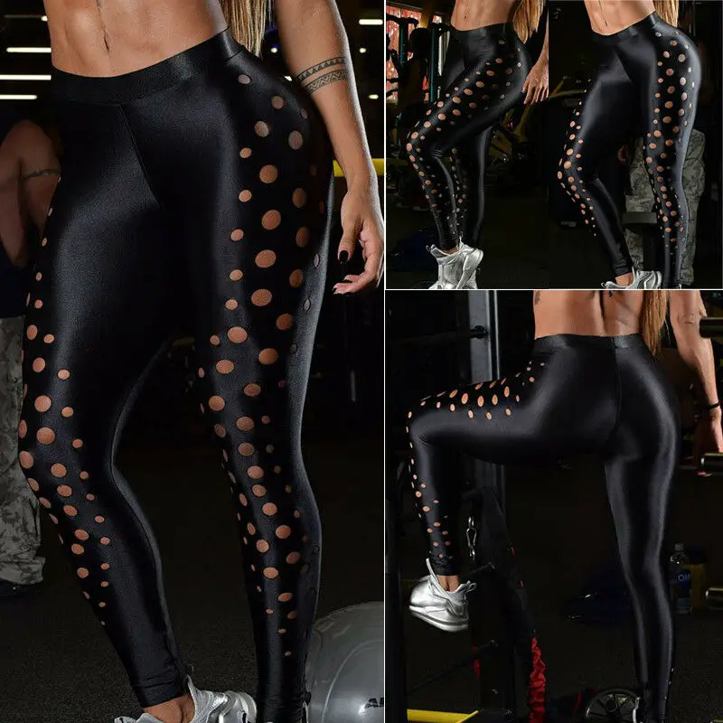 

Women Fitness Running Gym Stretch Sports High Waist Pants Sport Trousers Jogging Fashion Hollow Out Pants