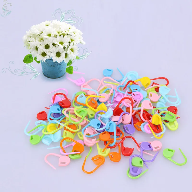 

10/50Pcs Mixed Color Plastic Knitting Needles Crochet Locking Stitch Markers Crochet Hooks Knitting Tools Needle Clips Hot