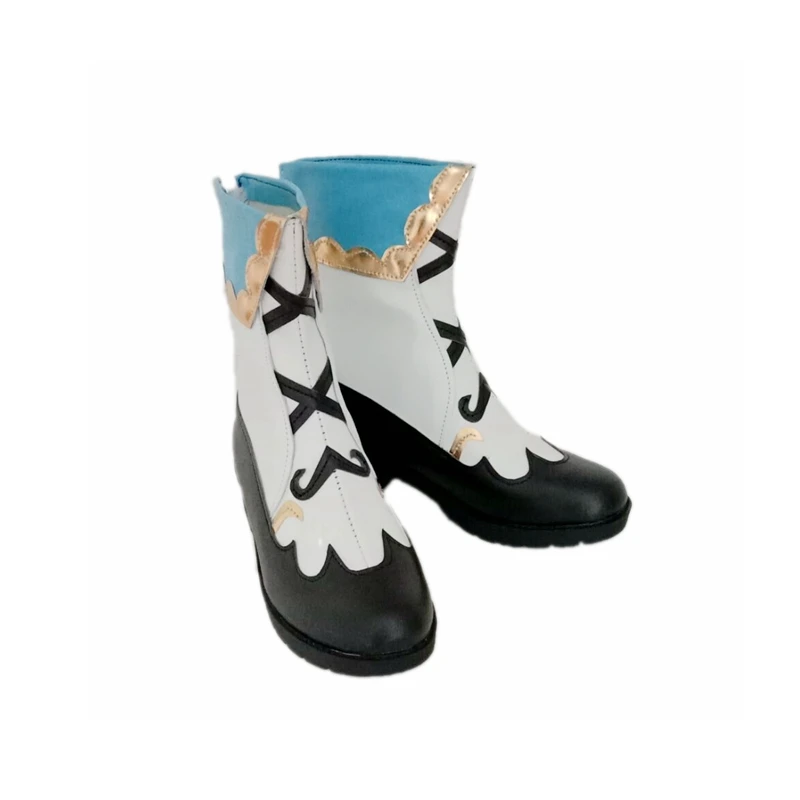 Игра Genshin воздействия Косплэй туфли Barbara на застежке-молнии Женские Полусапоги