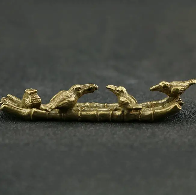 Коллекция Чистый медный твердый бамбуковый плот птица бамбуковая корзина Pet tea Art