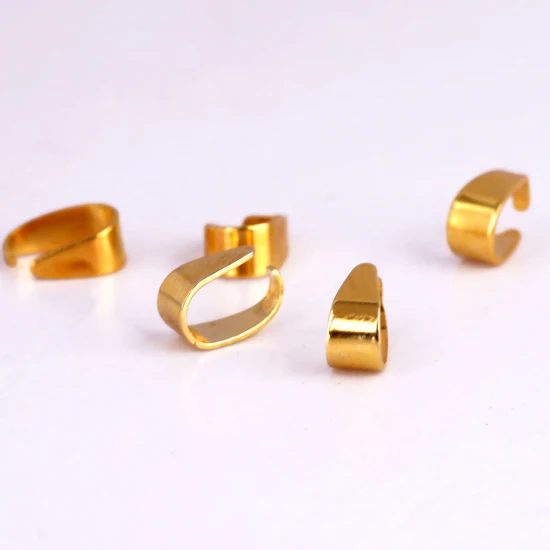 

50pcs/lot 7 Color Pendant Clips Pinch Bail Clasps Buckle Charm Necklace Hook Connector For DIY Jewelry Making Cameo Tray Finding