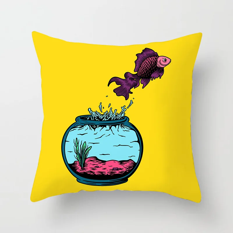 Чехол для подушки с изображением животных из мультфильмов Модный чехол