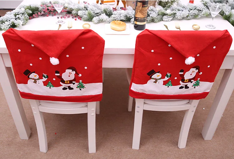 

Christmas decorations for the elderly snowman chair cover hotel restaurant holiday decorations decoration supplies chair cover