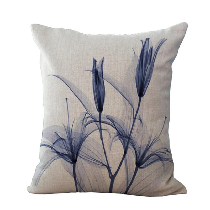 

Colorful Flowers Printed Decorative Throw Pillow Floral Plant Cushion Cover Decoration Home Textile For Sofa Home
