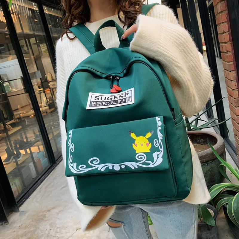 

Pokemon Cute Backpack for Women Kids School Bags Pikachu Fashion Anime Bag Canvas Large Backpack Students Teenagers School Bag