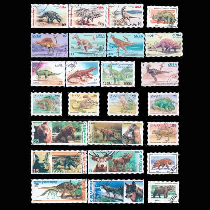 

50 PCS Topic Prehistoric And Dinosaurs All Different From Many Countries NO Repeat Unused Marked Postage Stamps for Collection