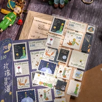 2 pcsset le petit prince stamp journal decorative gold stickers scrapbooking diy stick label diary stationery album stickers