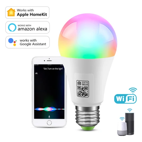 Сертифицированный MFI Homekit, светодиодная умная Wi-Fi светильник почка Siri с голосовым управлением через приложение, RGB Ночная лампа для Apple Home Kit APP Alexa Google Home