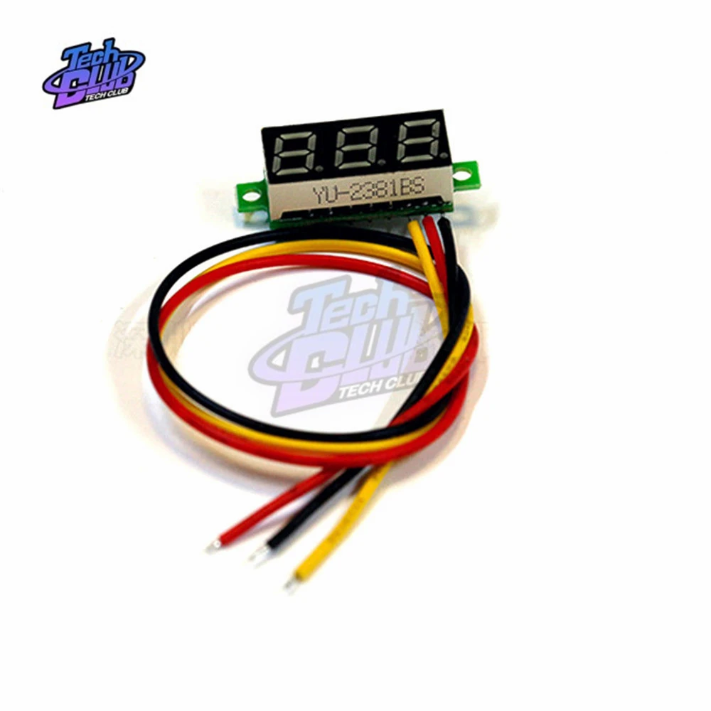 Мини-измеритель напряжения 0 28 дюйма вольтметр 3 провода светодиодный дисплей