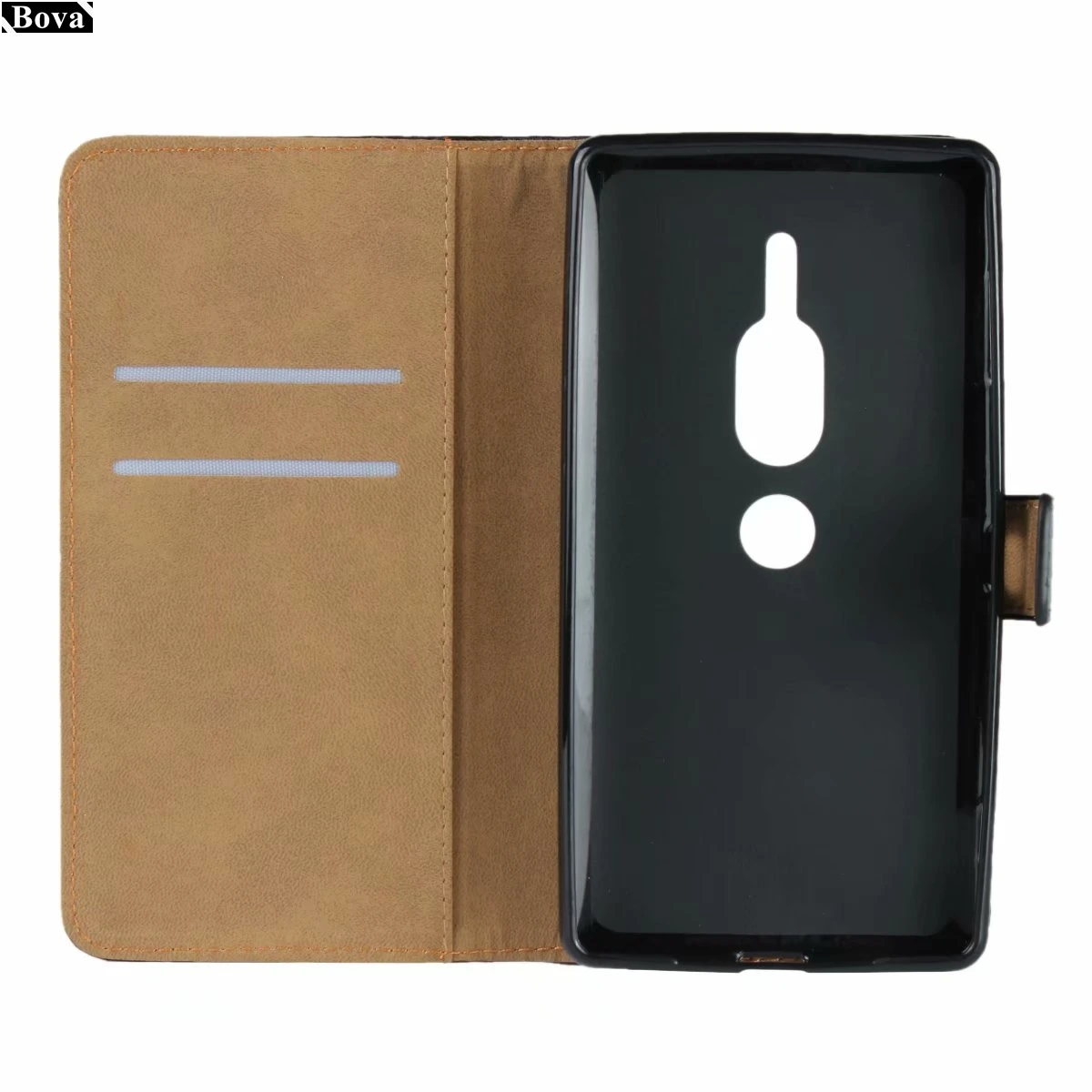 Футляр для телефона с карманом для карт Sony Xperia XZ2 Premium 5,8" и XZ2 Compact 5,0" из кожи с крышкой-обложкой и держателем GG.