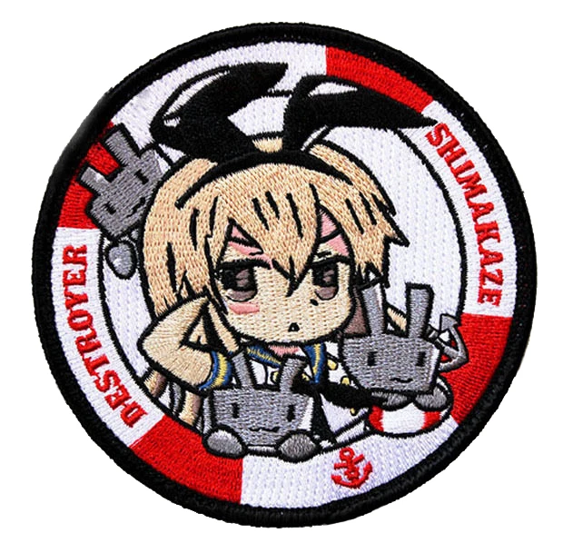 Аниме Kantai коллекция SHIMAKAZE патчи ткань вышивка эмблема сумка аппликация