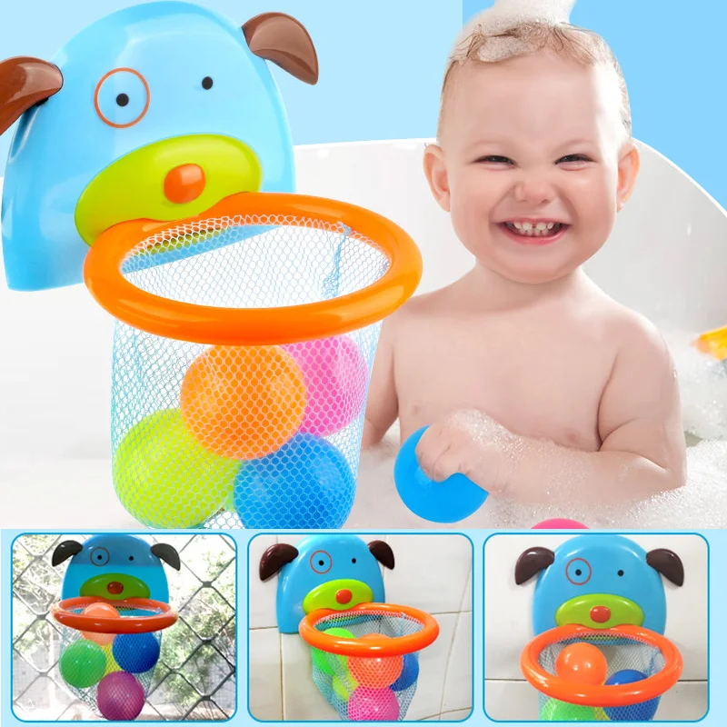 

Bathroom Toddler Boys Water Toys Bathtub Shooting Basketball Hoop with 3 Balls Baby Bath Toy Kids Outdoor Play Set for Childrens