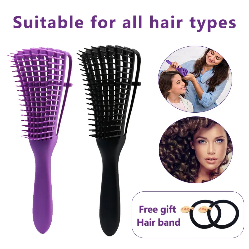 

Detangling curly Hair Brush Massage Wet Hair Comb Detangler Hairbrush 2a to 4c Kinky Wavy/Curly/Coily/Wet/Dry/Oil/Thick Hair