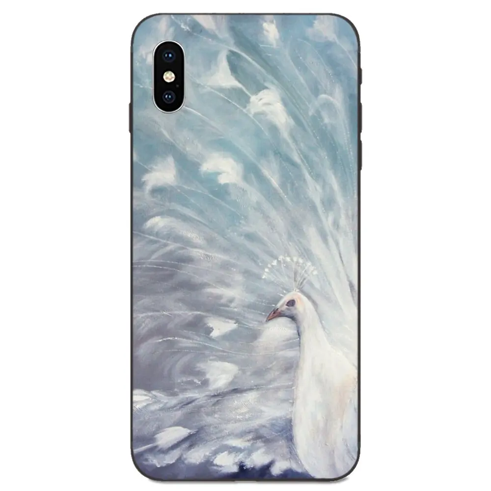 Красивый павлин пейзаж чехол для телефона из мягкого ТПУ с рисунком Капа Galaxy A3 A5 A6