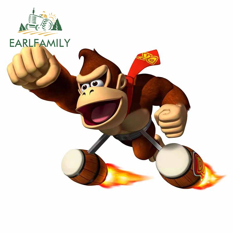 

EARLFAMILY 13cm x 8.7cm for Arcade Donkey Kong Fire Car Sticker Surfboard Wall RV Decal Refrigerator Personality JDM Assessoires