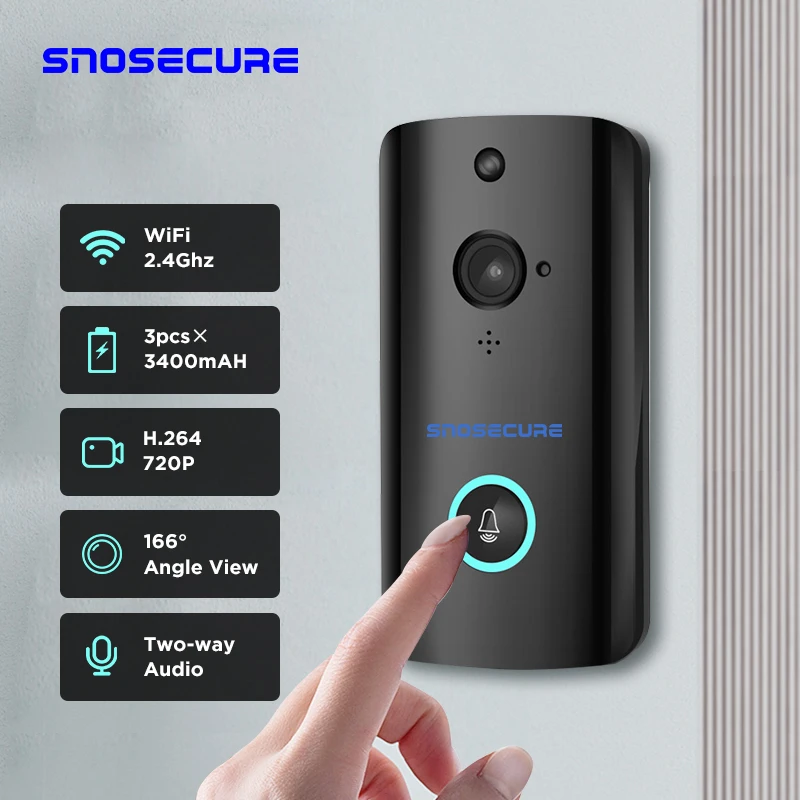 Беспроводной Видеозвонок SNOSECURE Wi Fi камера 720P звонок на дверь видеодомофон