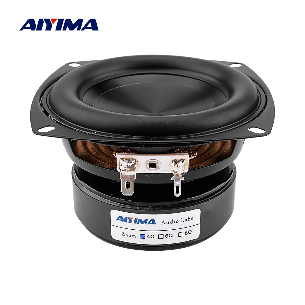 AIYIMA 1 шт. 4 дюймовый динамик вуфера драйвер Hifi 8 Ом 100 Вт бас колонка