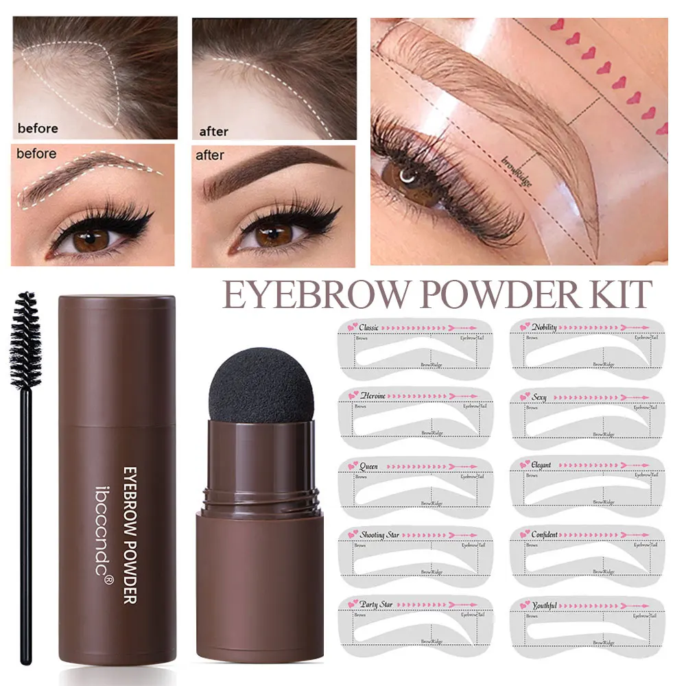 1 Set Eyebrow Stamp Brow Kit Gel Stencil Waterproof Powder Makeup Reusable | Красота и здоровье