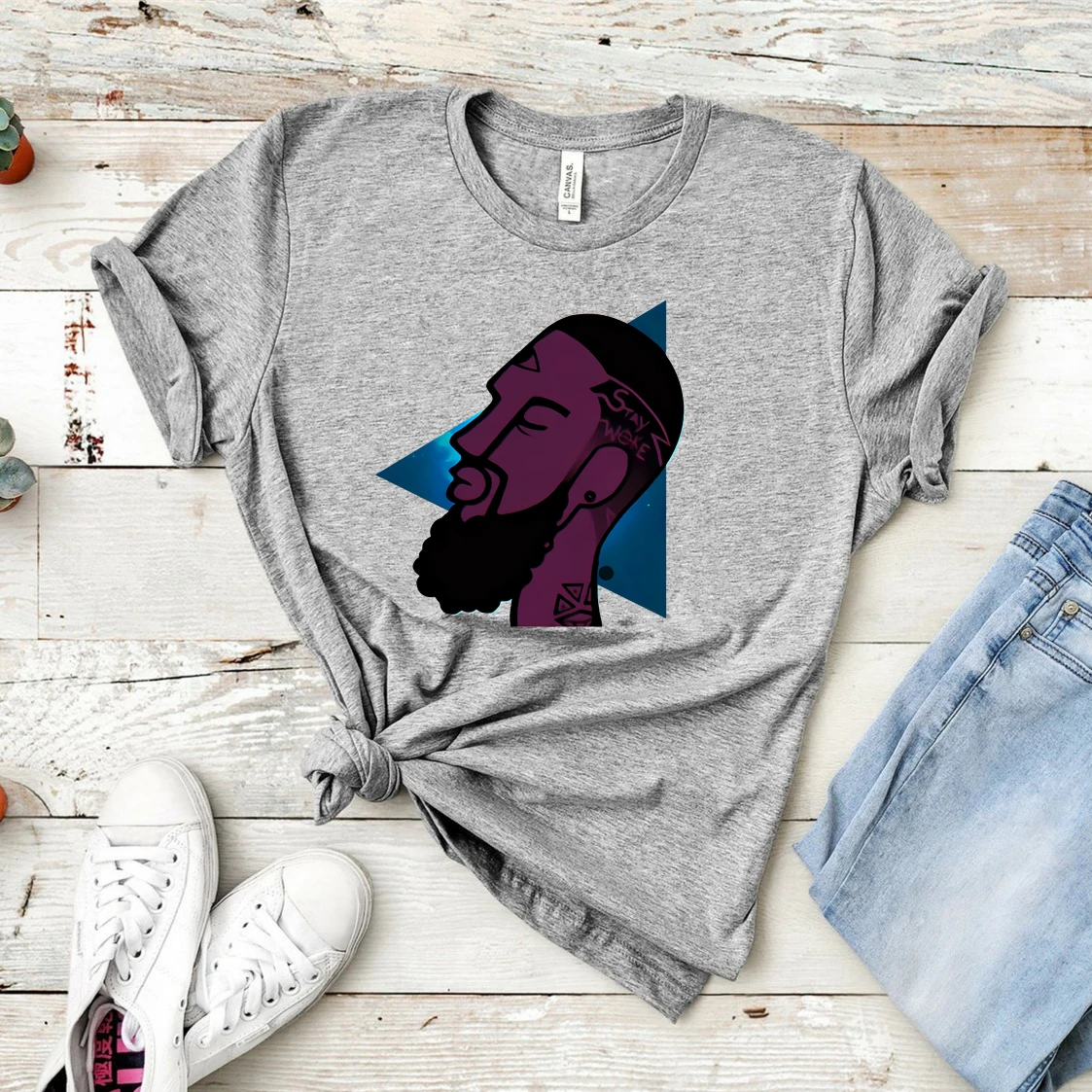 Черная футболка с надписью Stay Woke Black People черная рисунком топы защитой прав