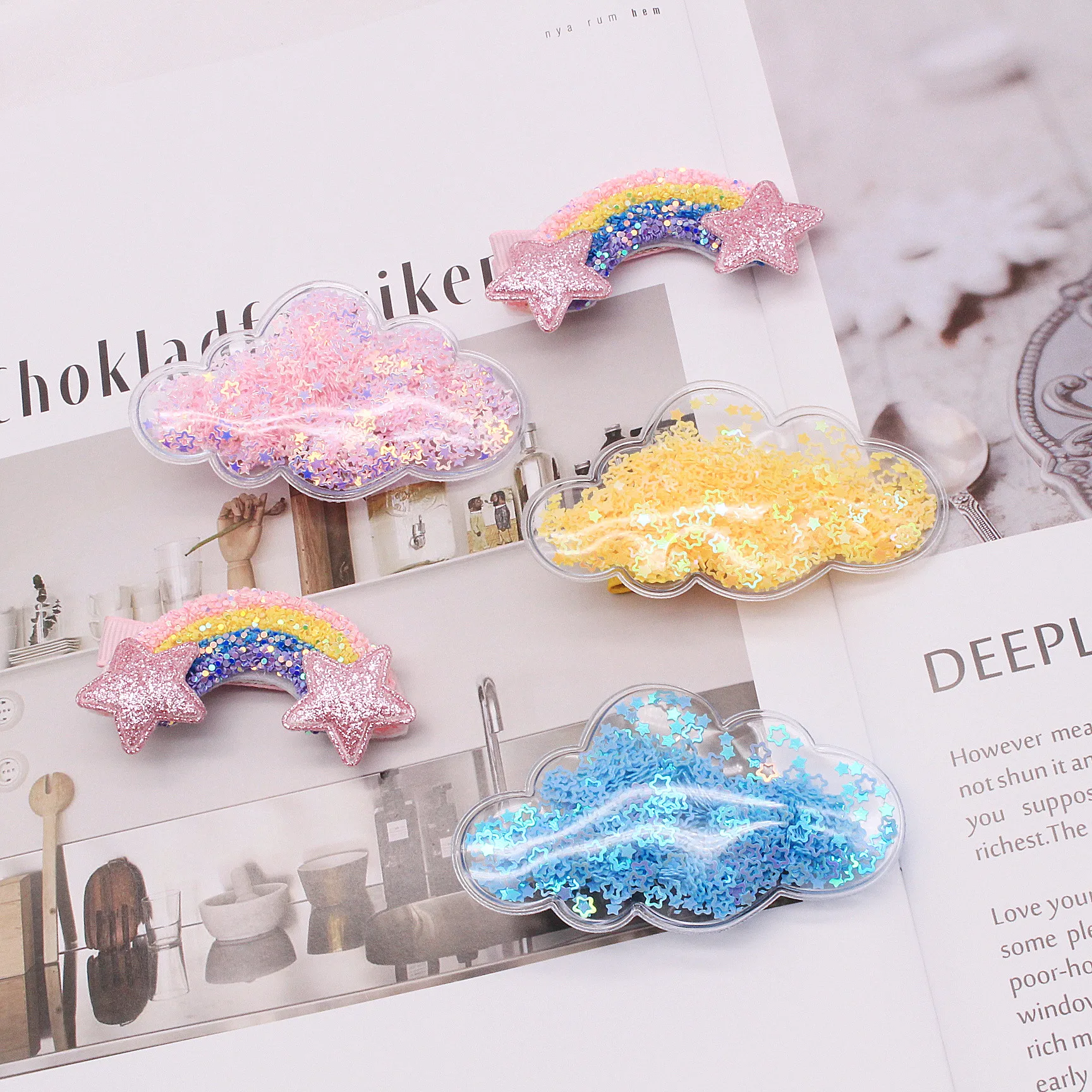 

Новинка 2020, заколка для волос с радужным облаком, Корейская версия, челка ins Sen, заколка для волос