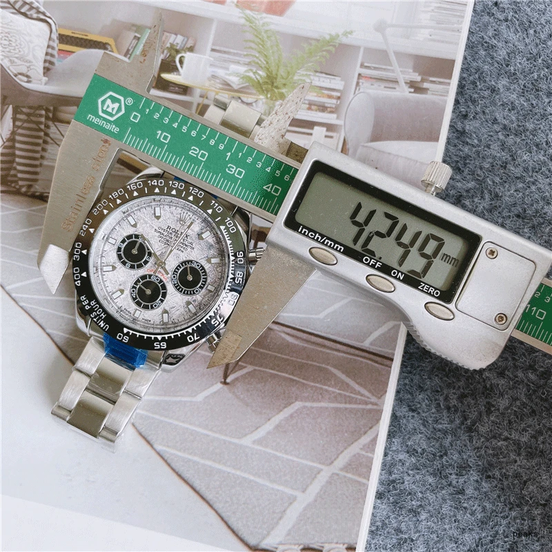 

Модные роскошные дизайнерские механические часы для мужчин, классические черные часы со стальным ремешком и календарем, деловые Брендовые ...