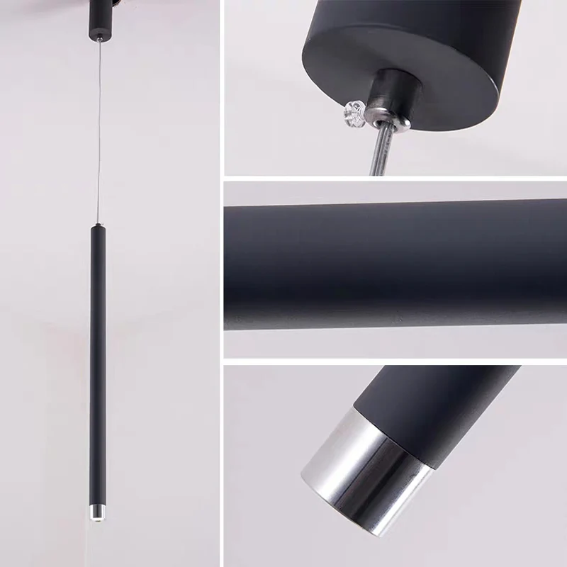 

led Pendant Lamp Long Tube light Kitchen Island Dining Room Shop Bar Counter Decoration Cylinder Pipe Hanging Light Kitchen Lamp