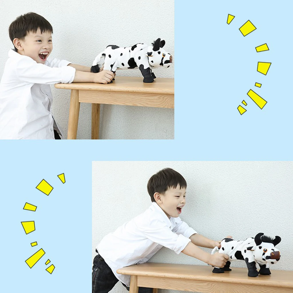 Электронная Мягкая Плюшевая корова ходячие Домашние животные музыкальные пения