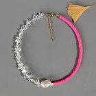 Ожерелье из мягкой глины ручной работы, очаровательное ювелирное изделие высокого качества с натуральным жемчугом в стиле барокко, 2020