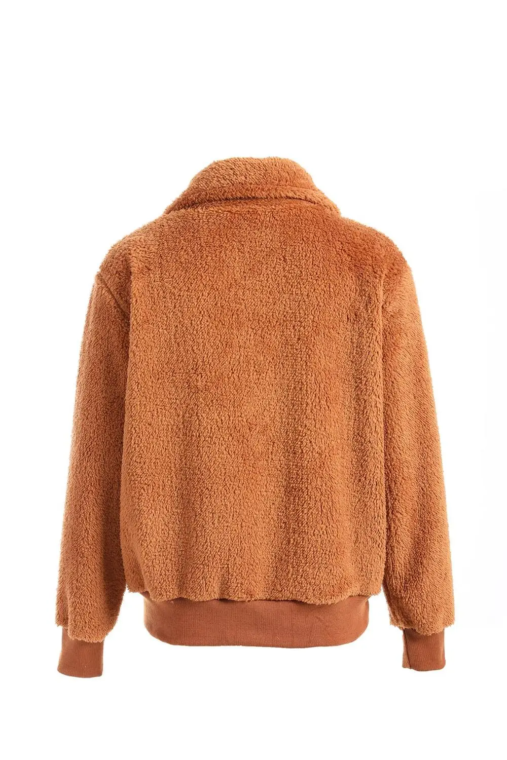 Женская куртка из искусственного меха осенне-зимняя теплая флисовая большого