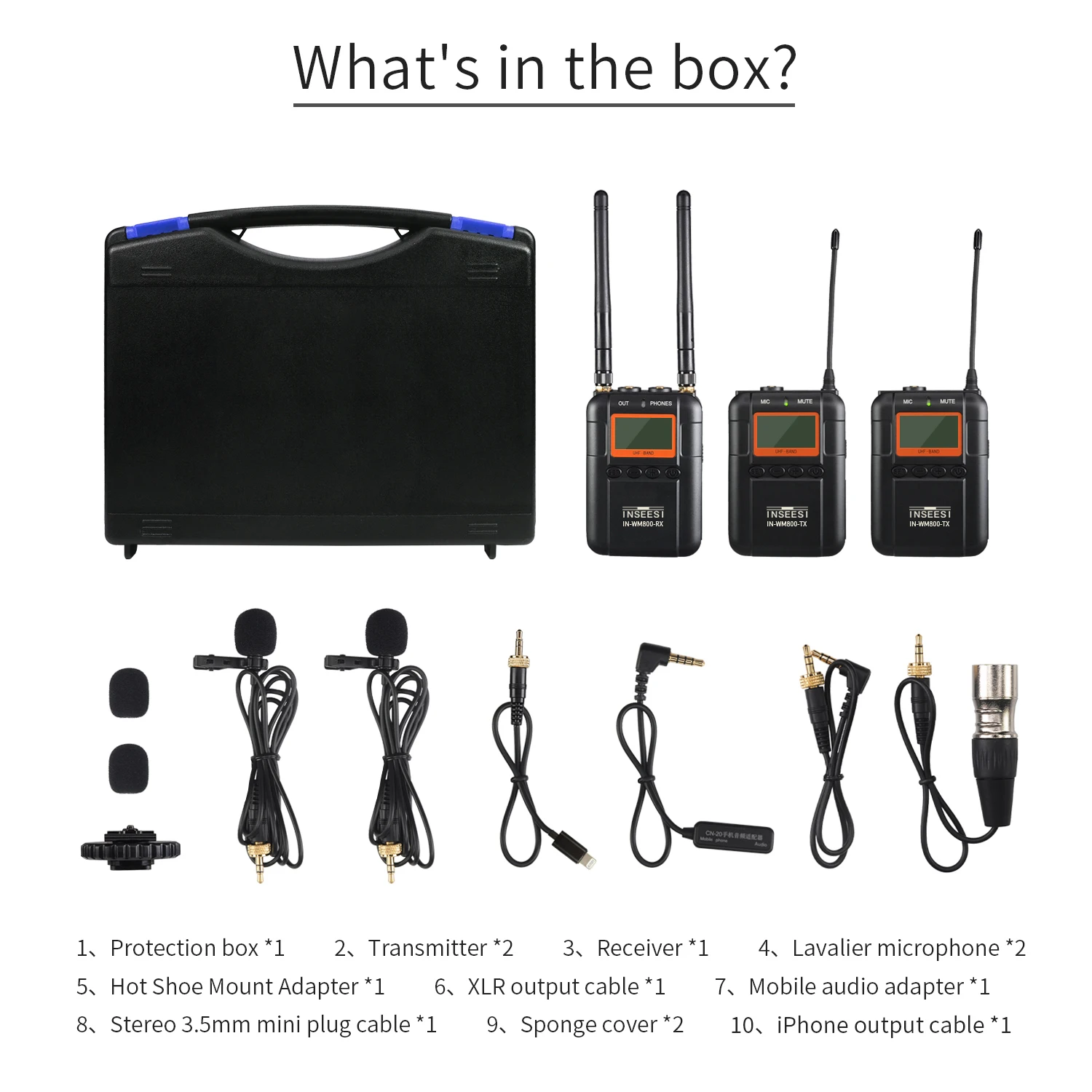IN-WM600/IN-WM800 петличный беспроводной микрофон системы UHF двухканальный с ЖК-экраном для Canon Nikon DSLR камеры видеокамеры