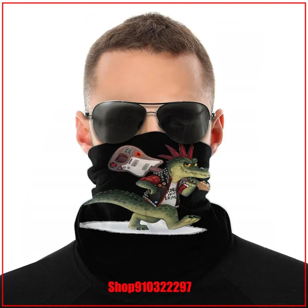 Панк КРОК крокодил гитара Рок & Ролл не мертвый высокая эластичная маска для лица