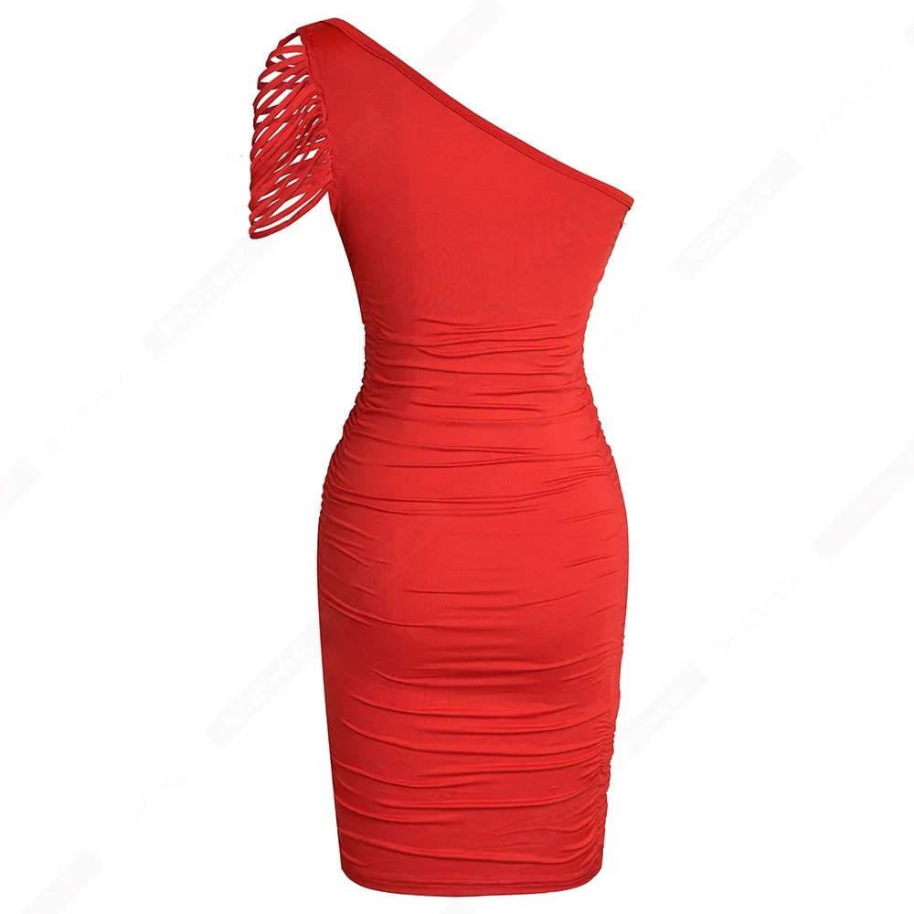 Женское облегающее платье-футляр на одно плечо летнее Повседневное платье для